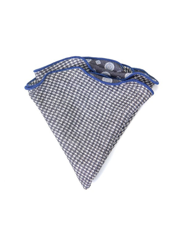 Charcoal Mini Medallions/Houndstooth Print Reversible Pocket Circle