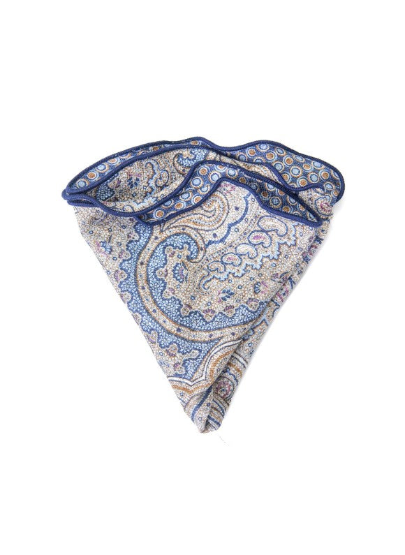 Gray Exploded Paisley/Fancy Dots Print Reversible Pocket Circle