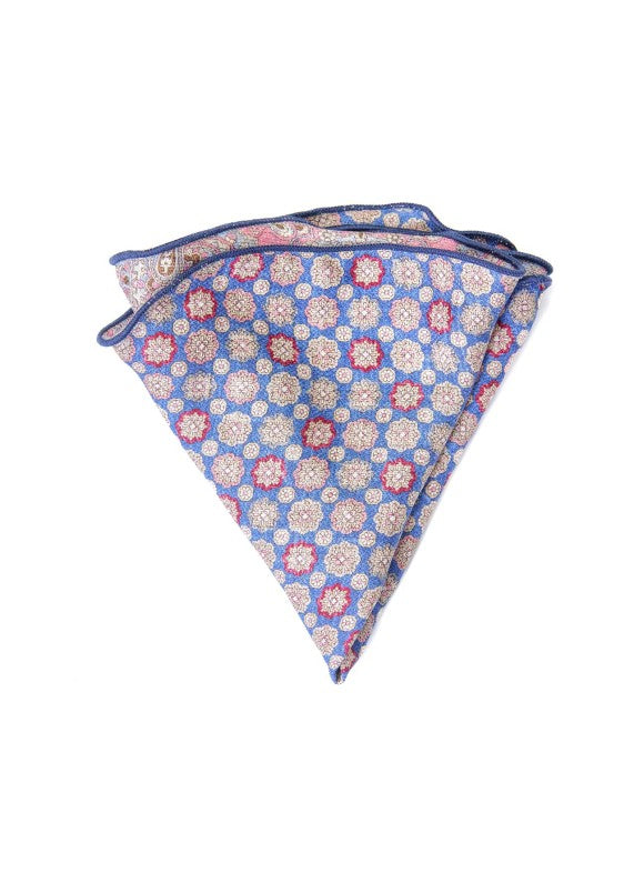 Pink/Med Blue Persian/Mini Medallions Print Reversible Pocket Circle