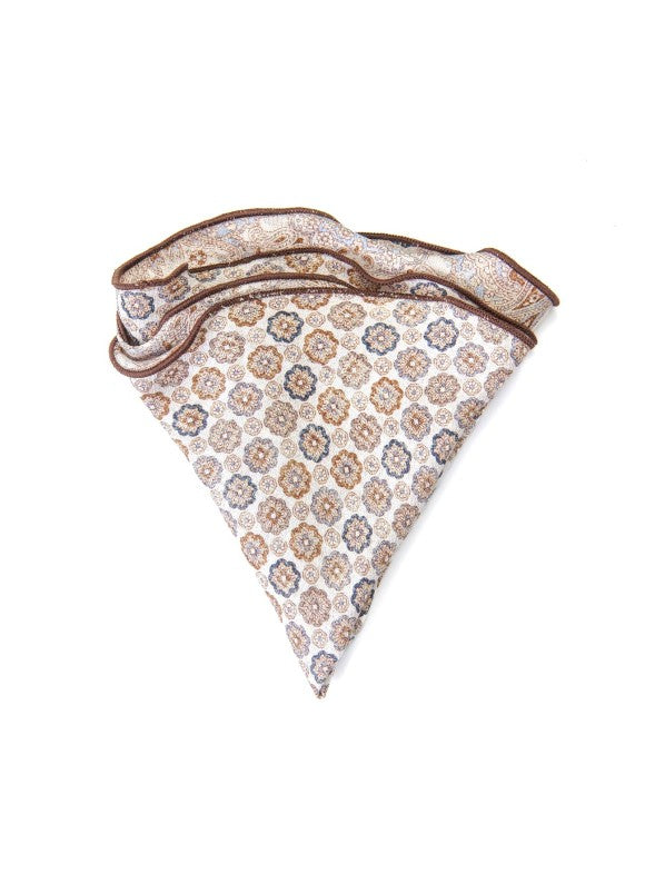 Lt. Blue/Beige Persian/Mini Medallions Print Reversible Pocket Circle