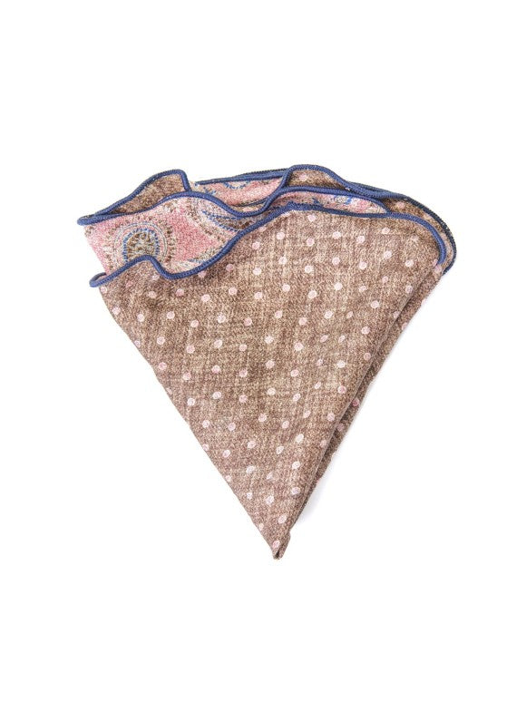Pink Exploded Paisley/Dots Print Reversible Pocket Circle