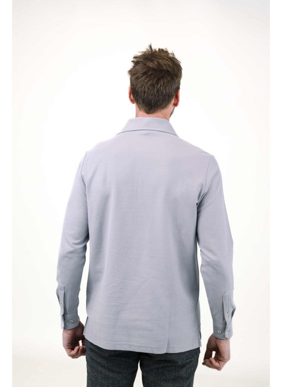 Dk. Grey Long Sleeves Tailored Polo