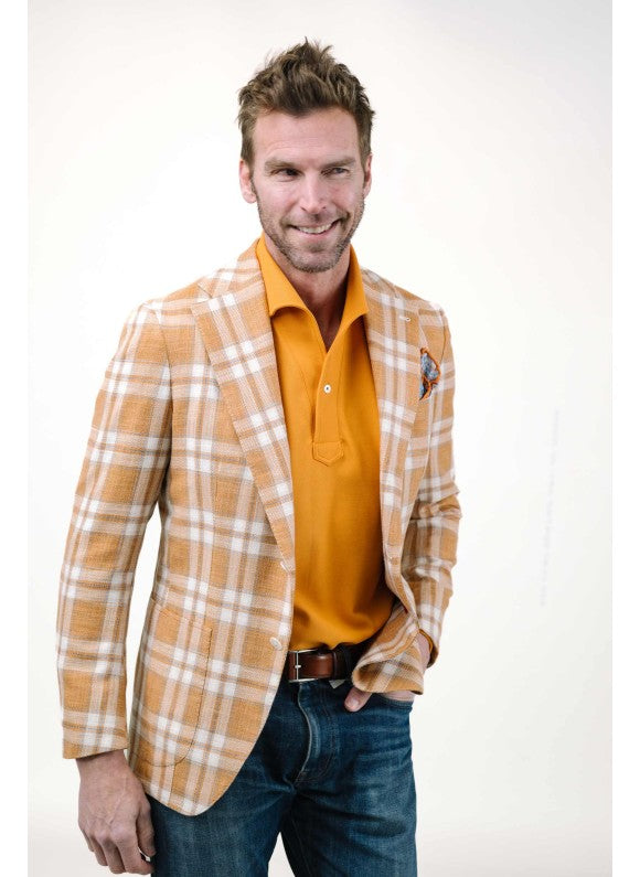 Orange Long Sleeves Tailored Polo