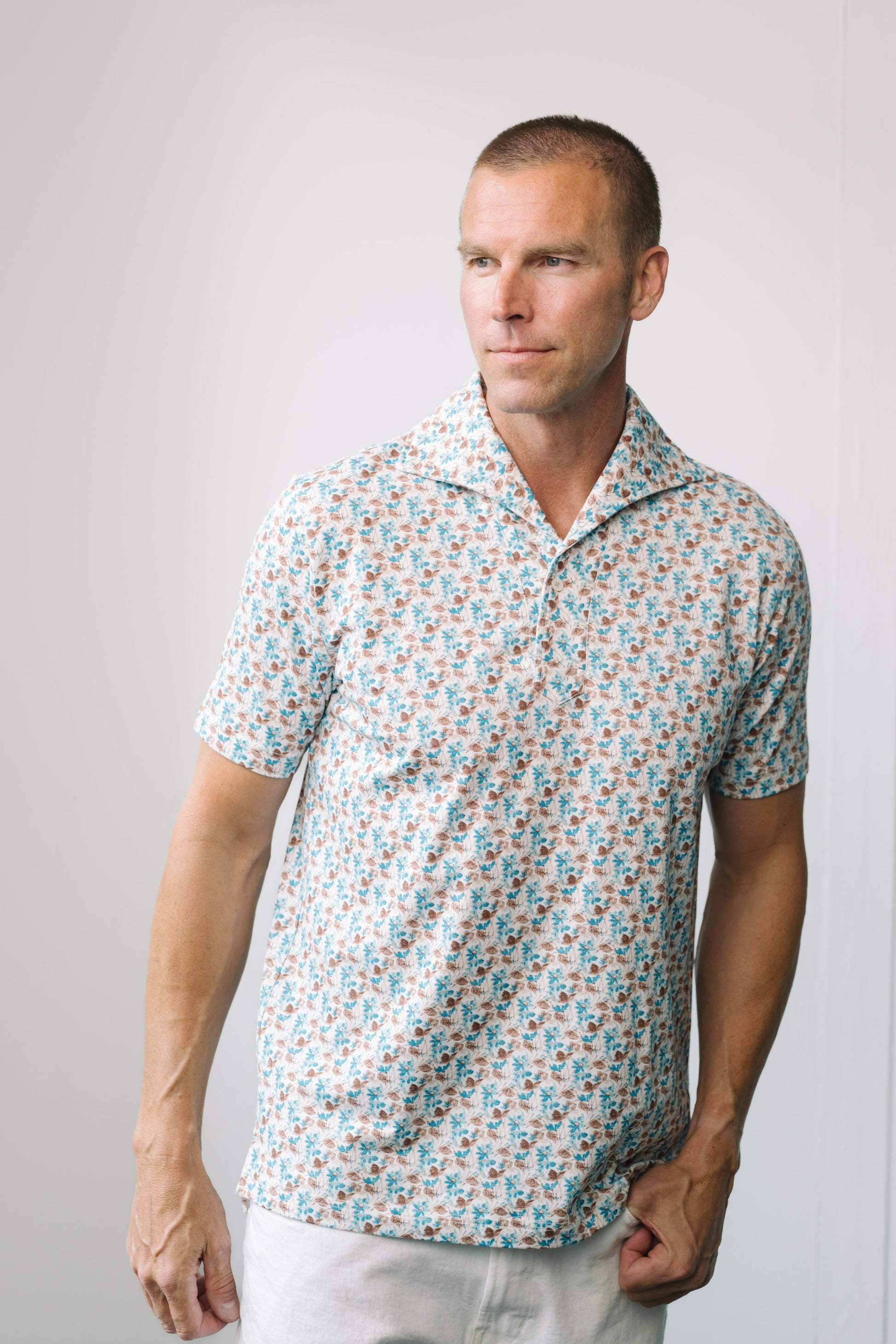 Micro Floral Short Sleeved Printed Shirt