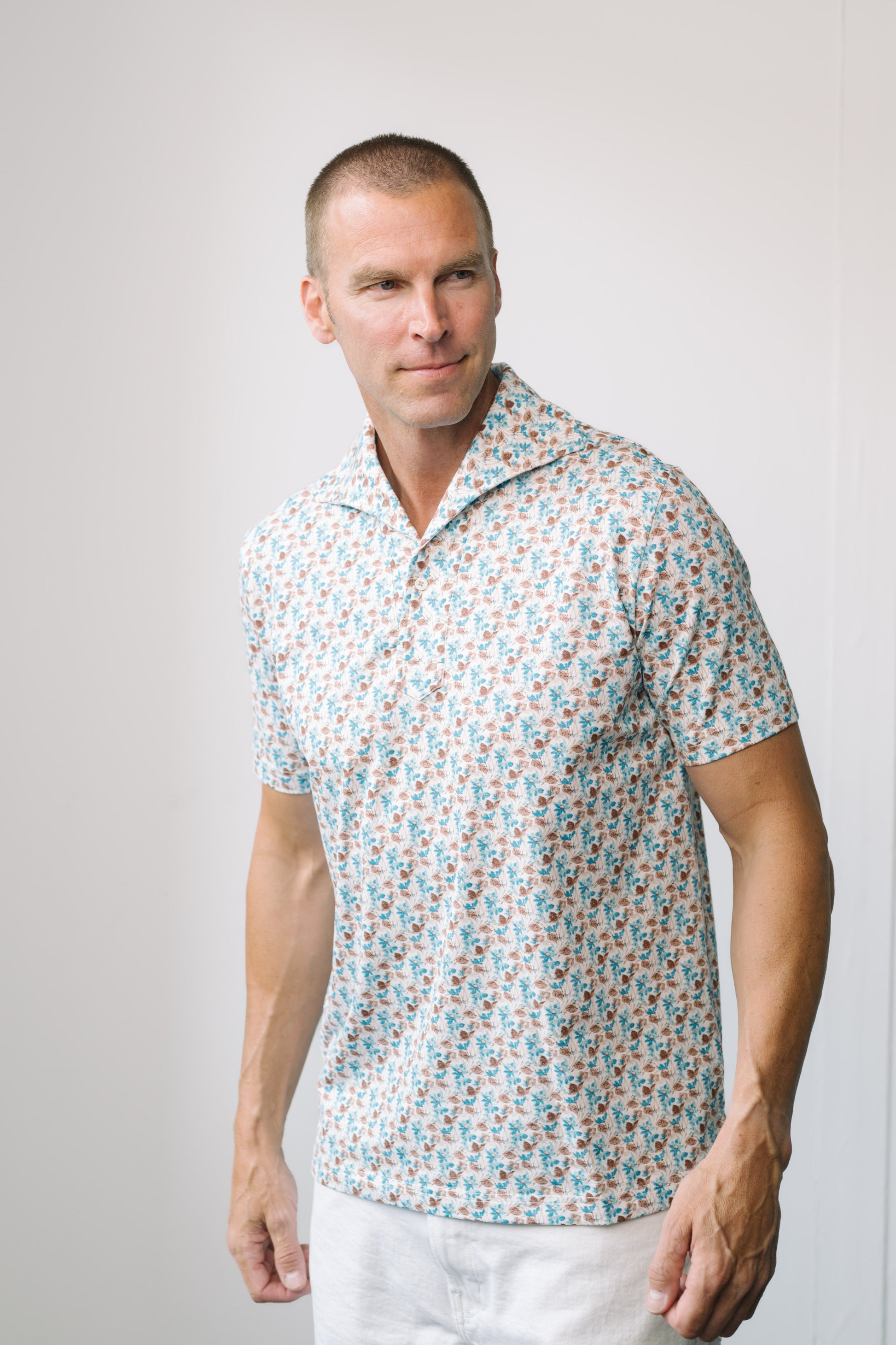 Micro Floral Short Sleeved Printed Shirt