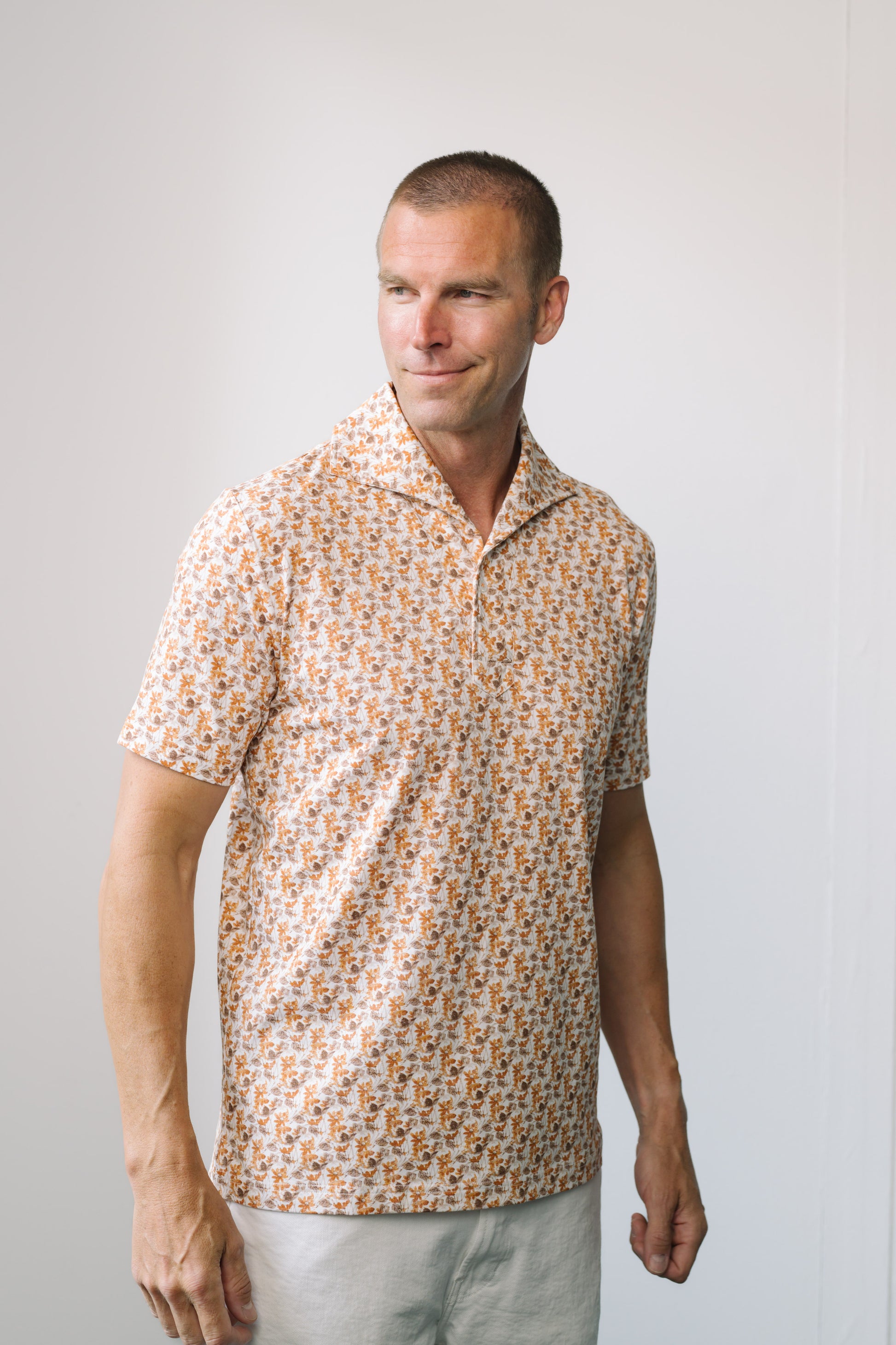 Micro Floral Short Sleeved Printed Shirt