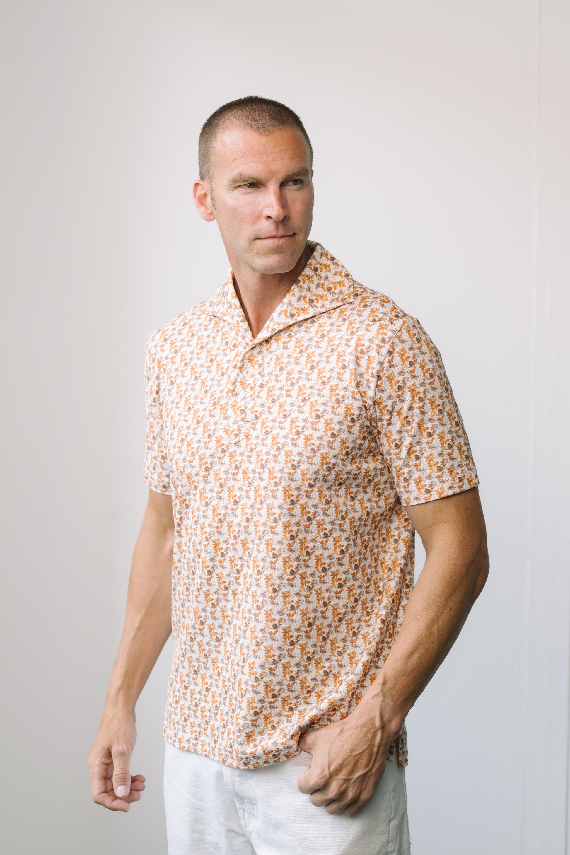 Micro Floral Short Sleeved Printed Shirt