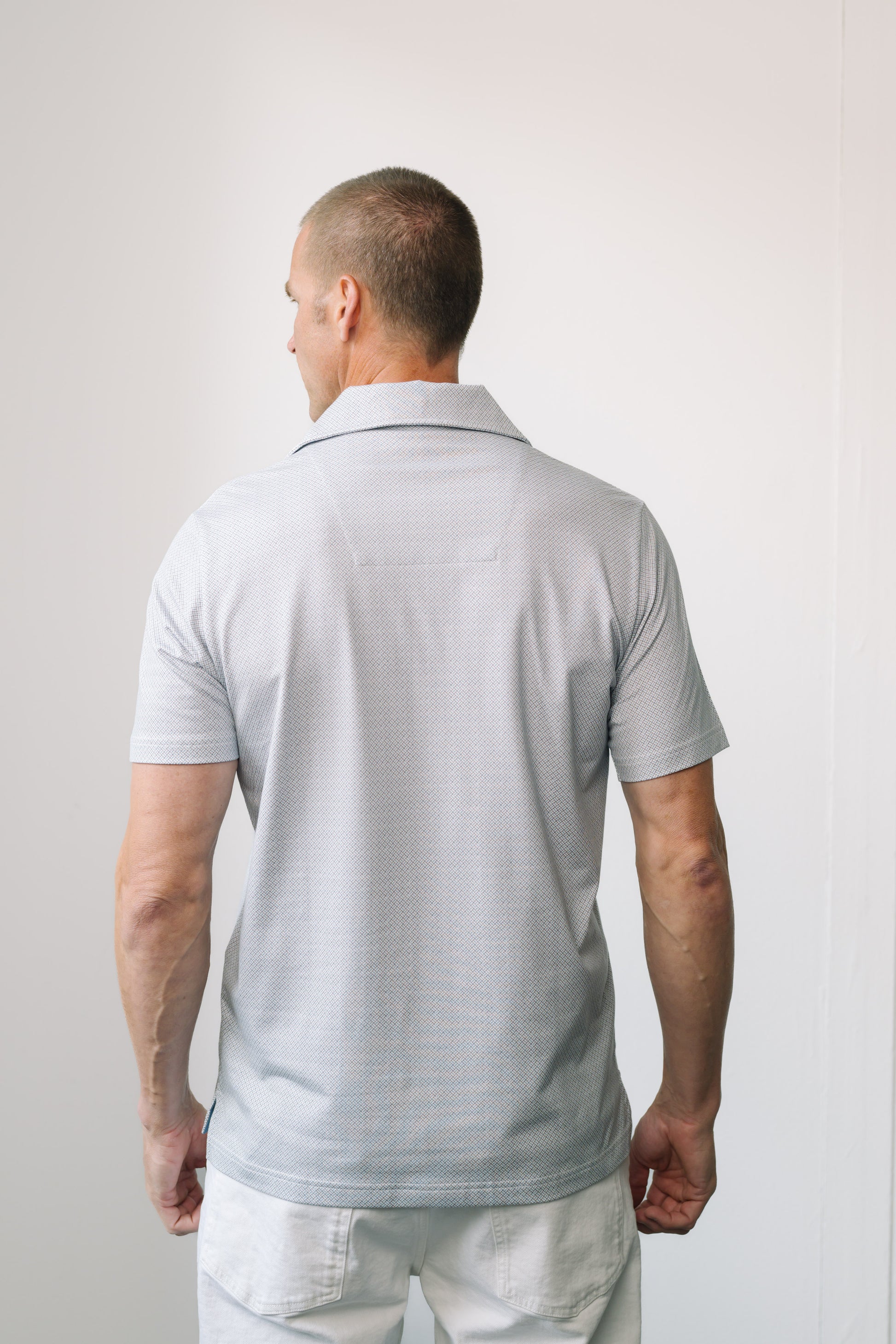 Interlocking Knit Short Sleeve Printed Polo