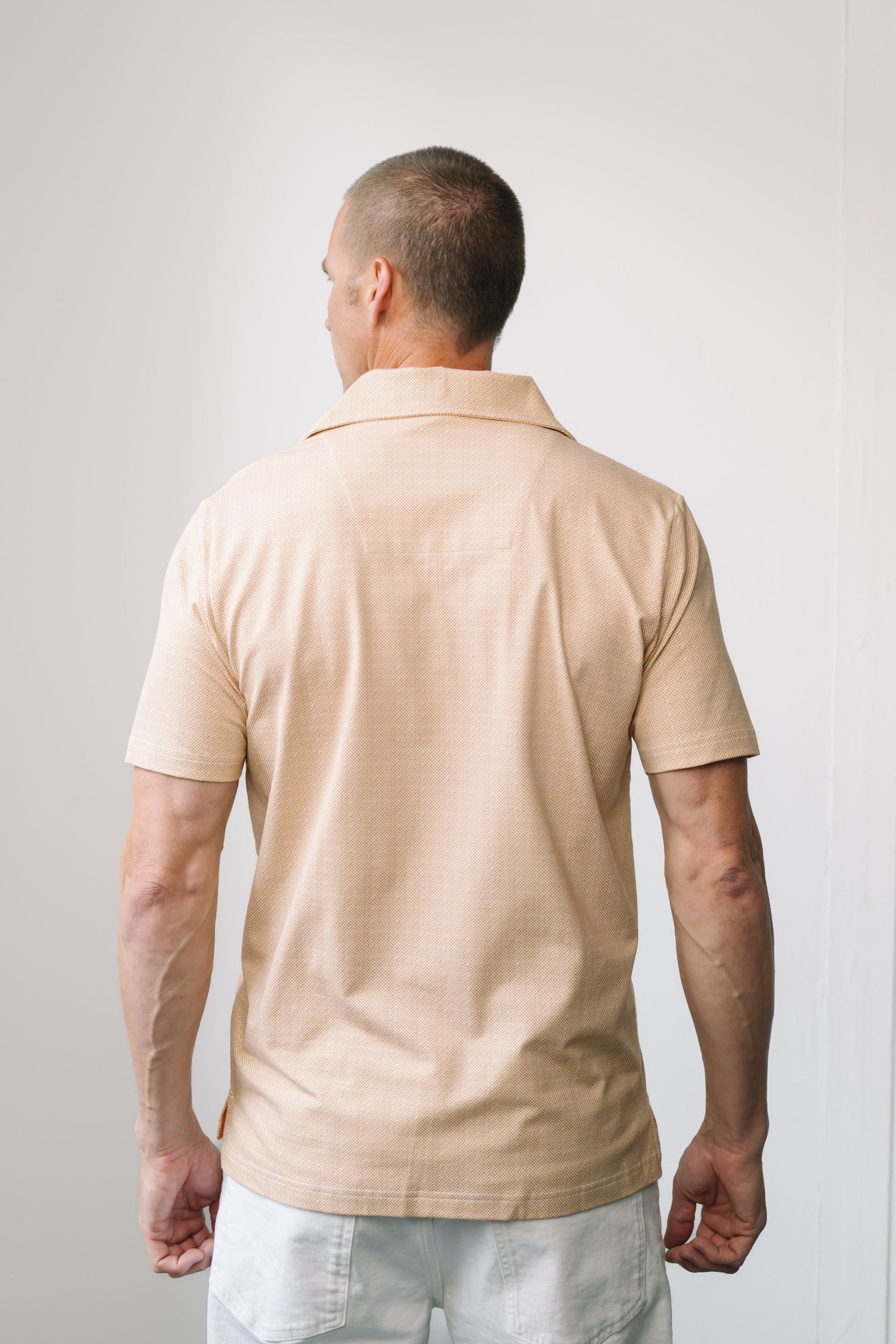 Interlocking Knit Short Sleeve Printed Polo