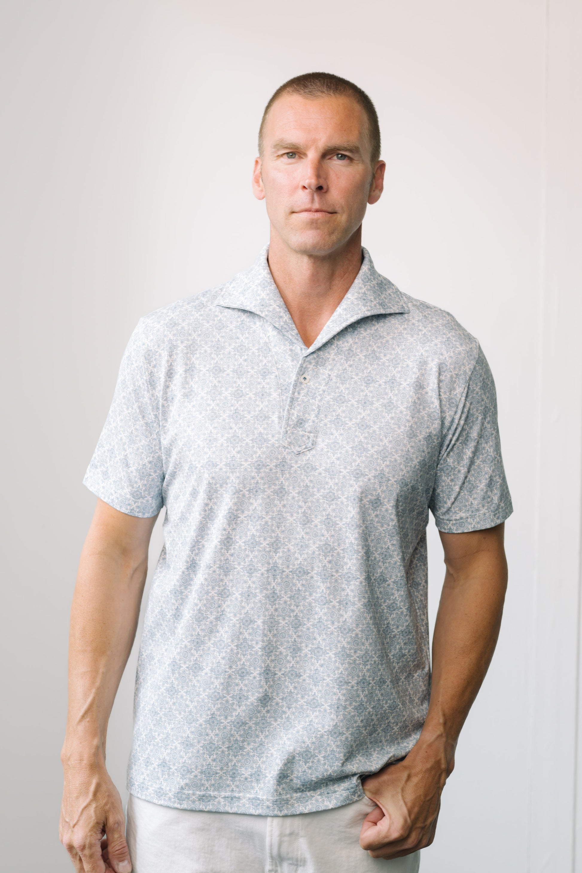 Linked Medallion Short Sleeve Printed Shirt