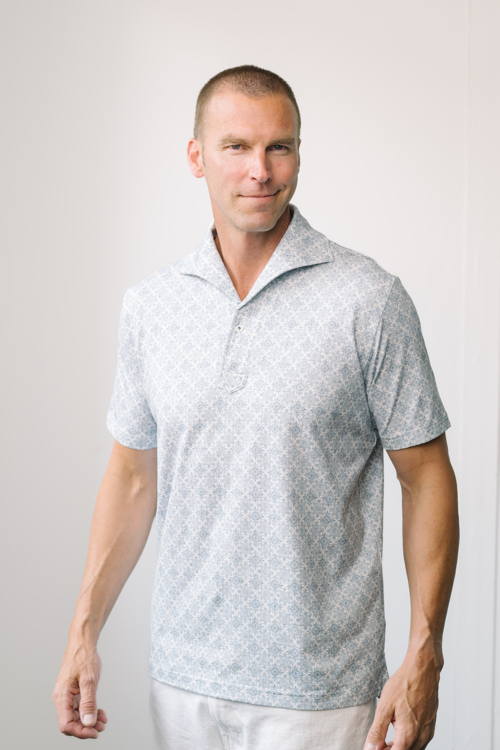 Linked Medallion Short Sleeve Printed Shirt