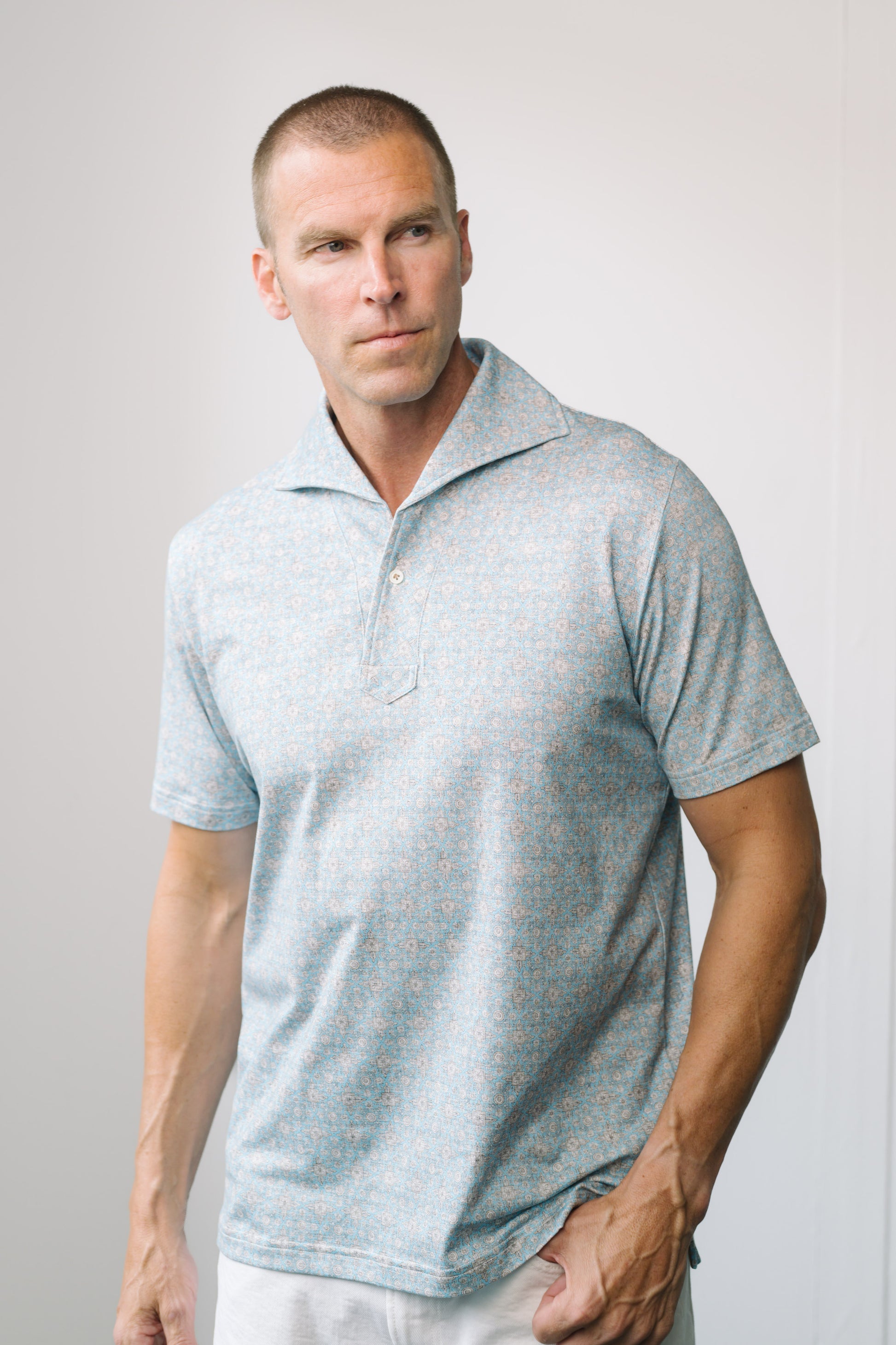 Linked Medallion Short Sleeve Printed Shirt