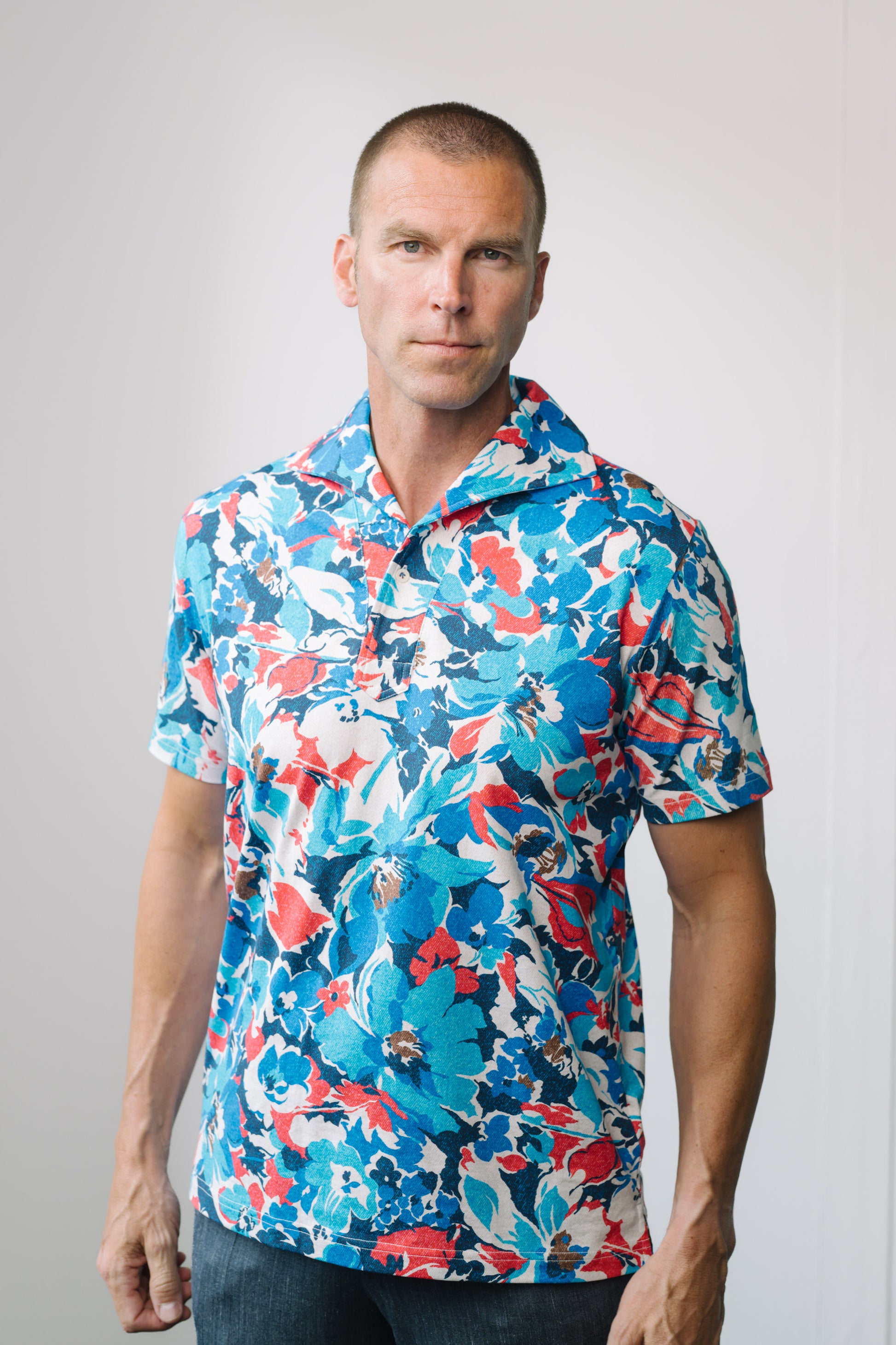 Large Floral Short Sleeve Printed Shirt