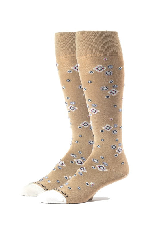 Khaki/Floral White Oc Foulard Socks