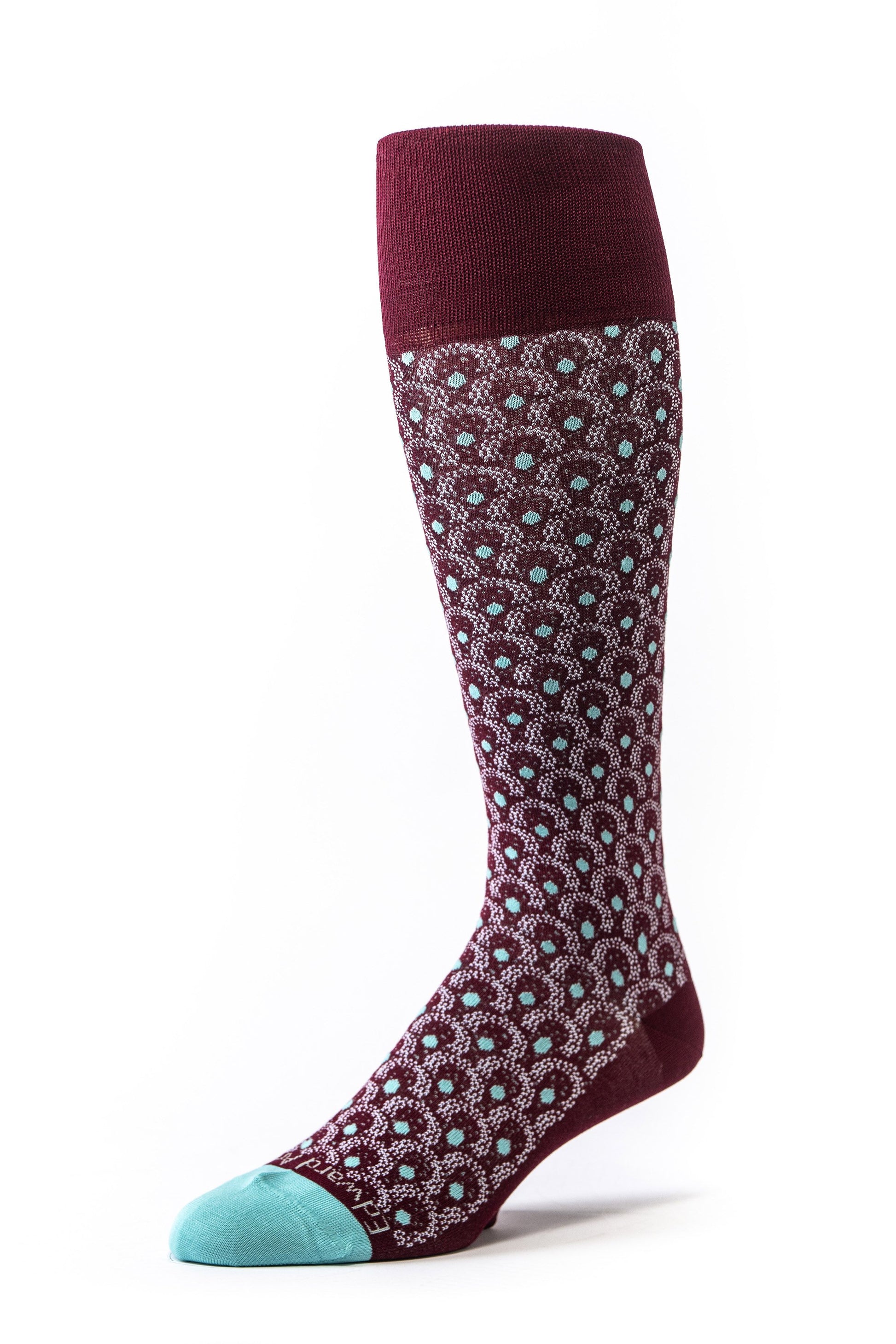 Burgundy/Hydrangea Argyle O/C Socks