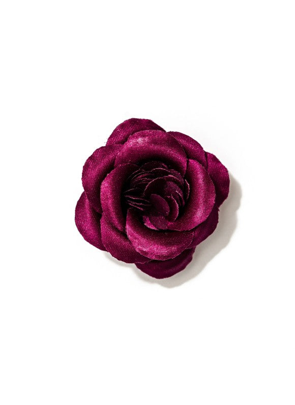Merlot Rose Silk Lapel Flower