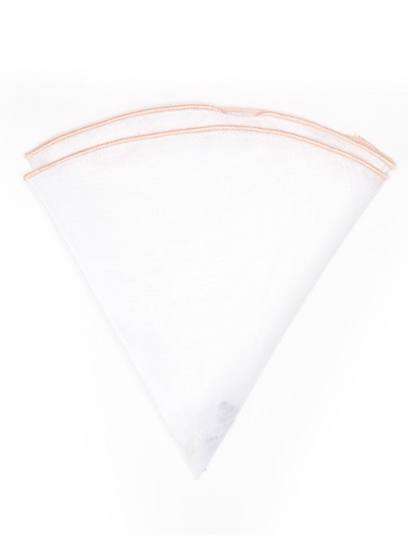 White Linen/Bisque Trim Linen Pocket Circle