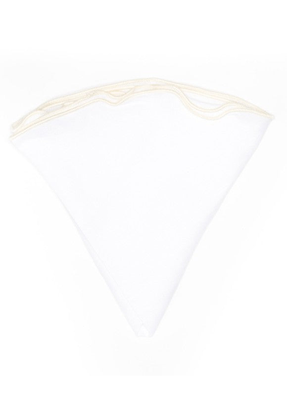 White Linen/Banana Trim Linen Pocket Circle