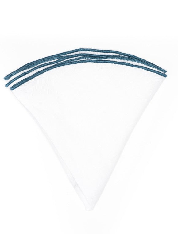 White Linen/Slate Gray Trim Linen Pocket Circle