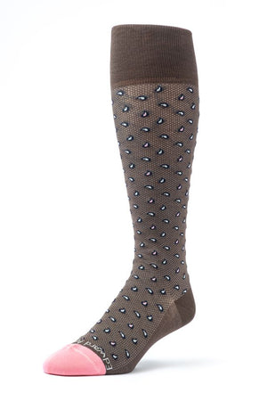 Brown/Pink Mini Pines O/C Socks
