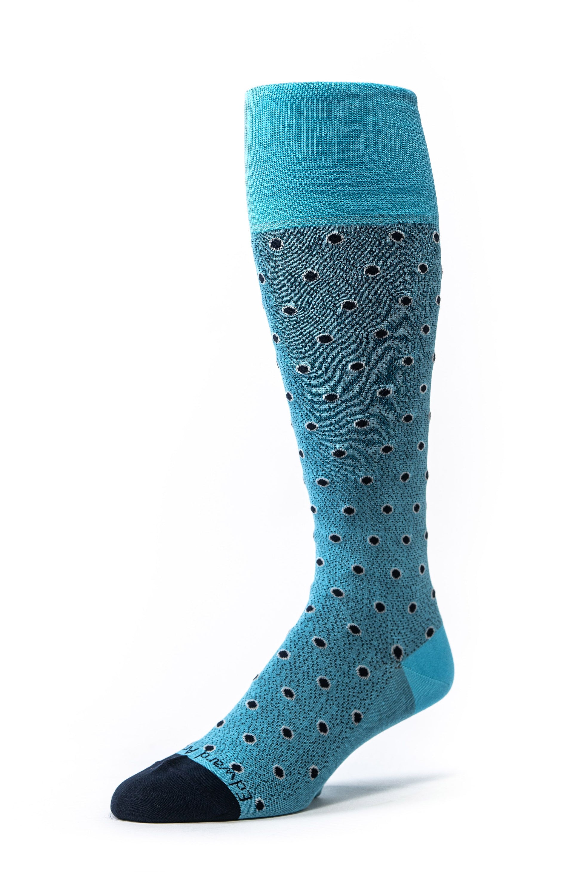 Petrol Blue/Navy Ribbed O/C Socks