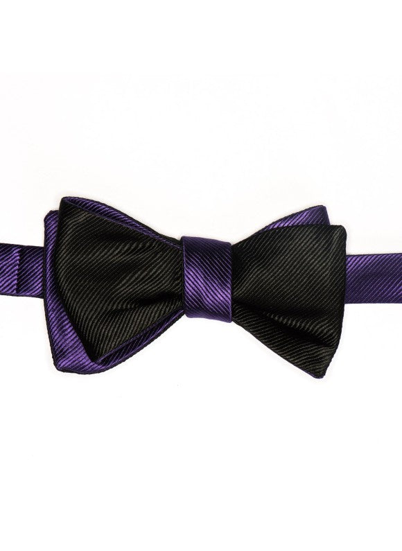 Purple/Black Formal Reversible Bow Tie