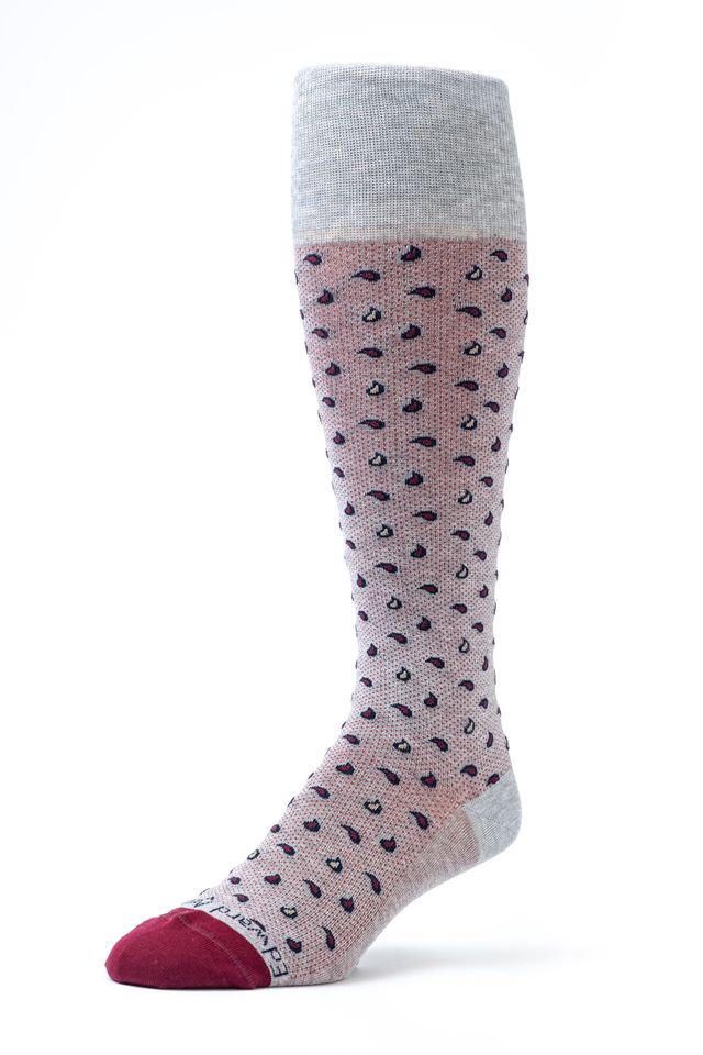 Argent/Wine Mini Pines O/C Socks