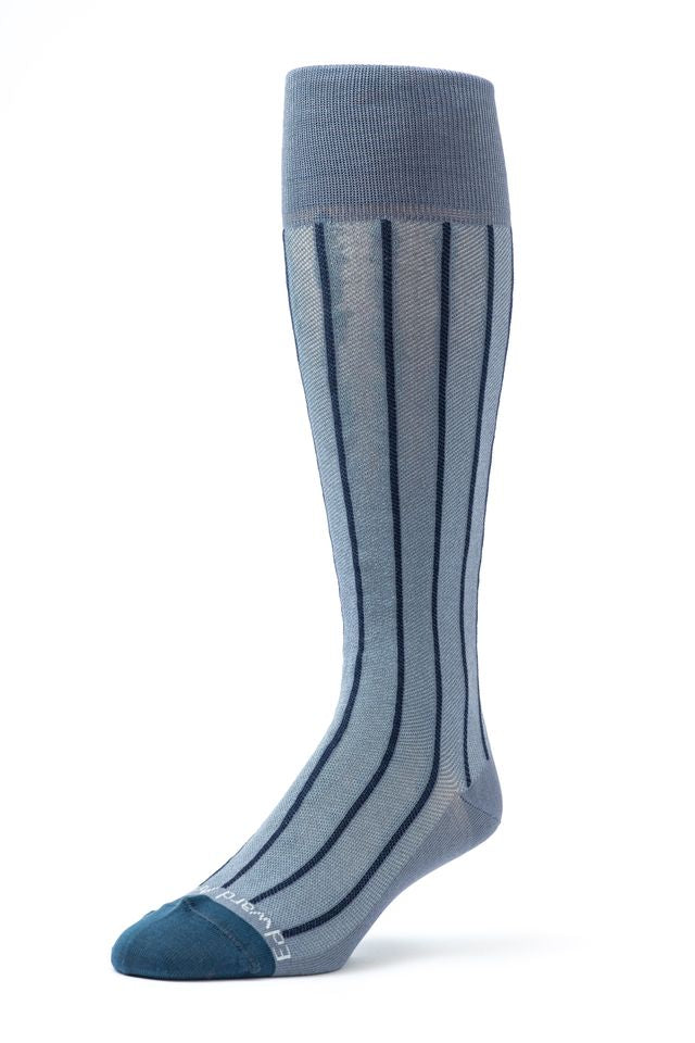 Denim/Navy Stripes O/C Socks