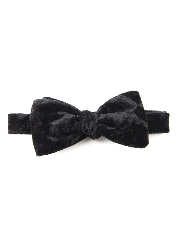 Black Crushed Velvet Formal Bow Tie