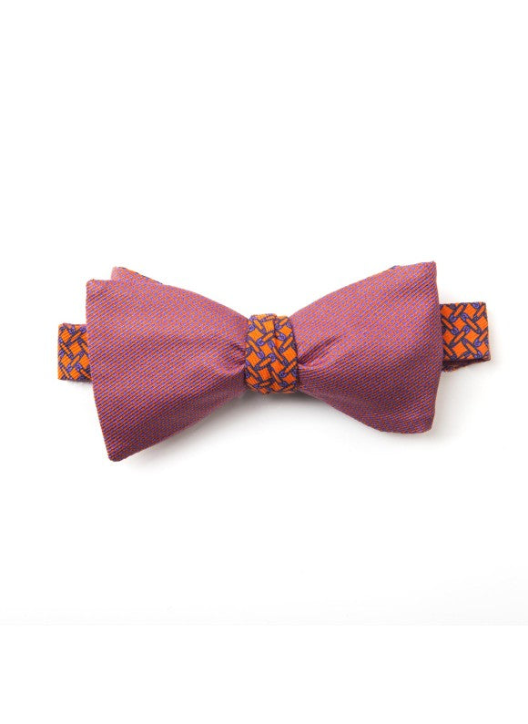 Orange/Orchid Pins/Links Reversible Bow Tie
