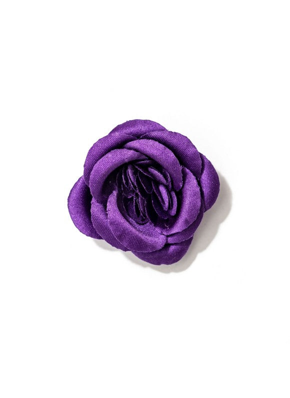 Purple Rose Silk Lapel Flower