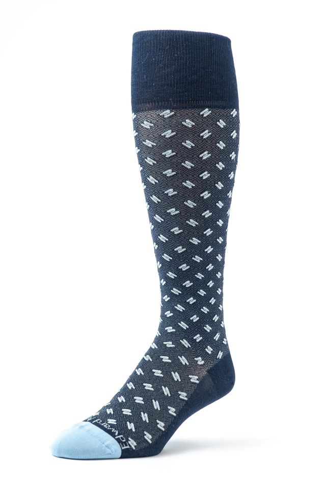 Navy/Sky OC Basketweave/Herringbone Socks