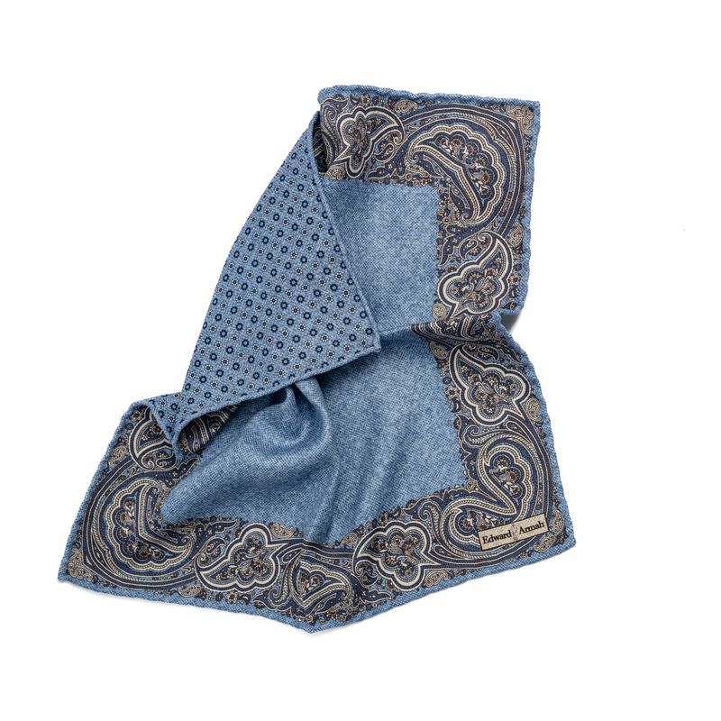 SD1412 Paisley Reversible Pocket Square