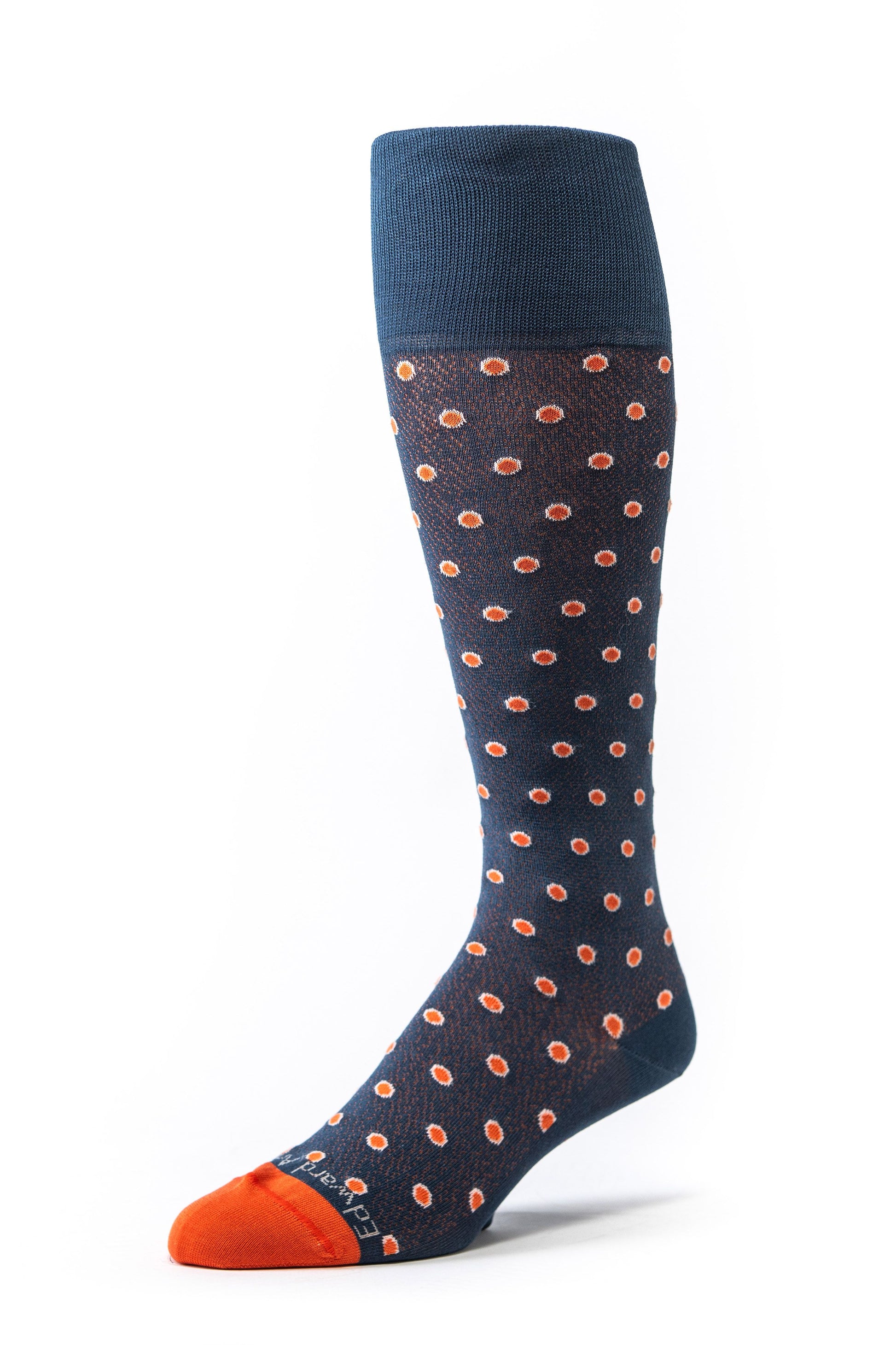 Navy/Flame Ribbed O/C Socks