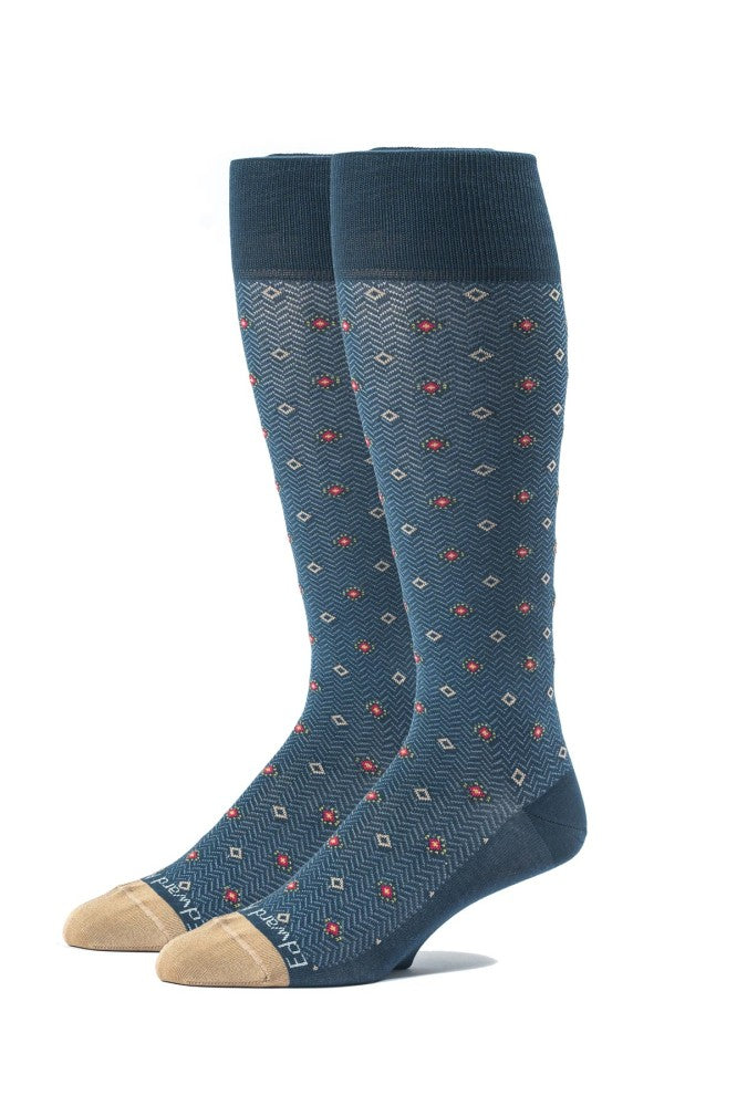 Steel Blue/Khaki OC Neat/Herringbone Socks