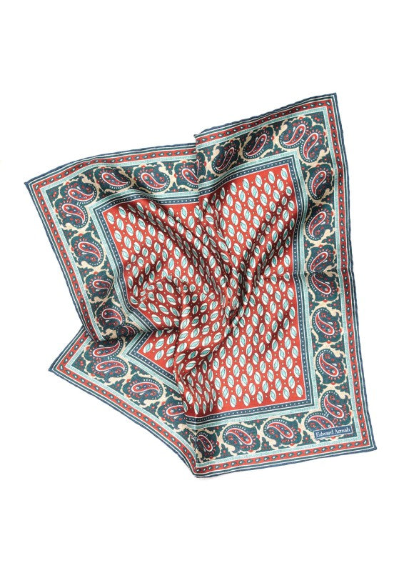 Barn Red Geo Neat Print Pocket Square