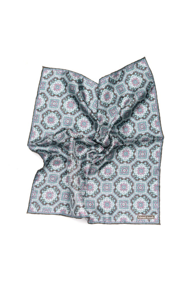 Brown Bohemian Print Pocket Square