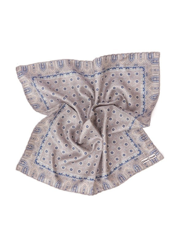 Gray Neat Print Pocket Square