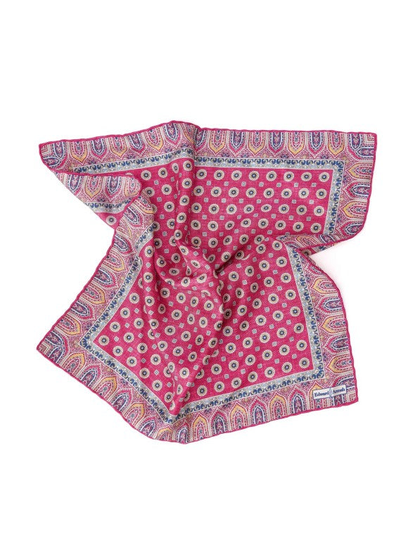 Fuchsia Neat Print Pocket Square