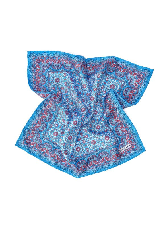 Deep Sky Arabesque Print Pocket Square