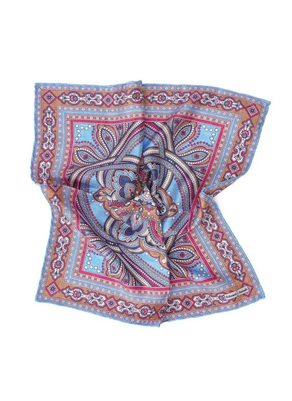 Sky Persian Print Pocket Square