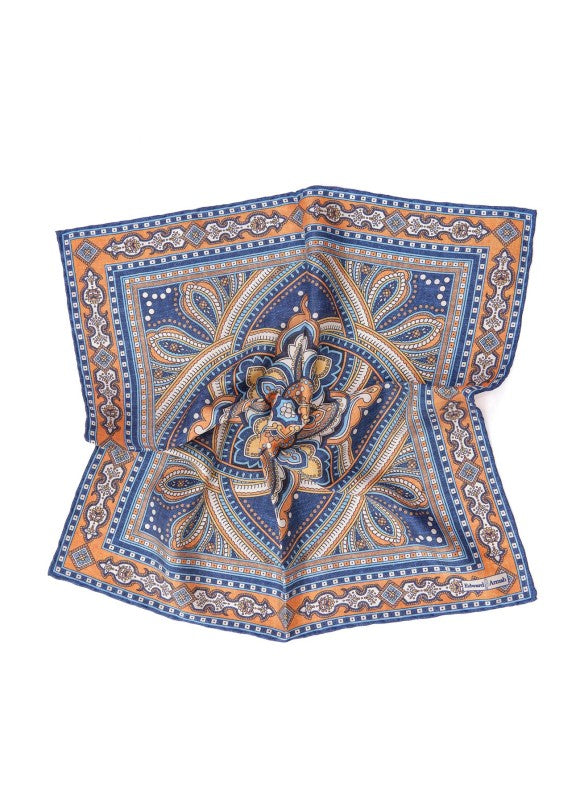 Denim Persian Print Pocket Square