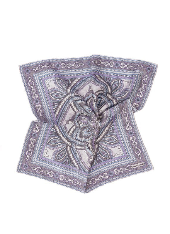 Gray Persian Print Pocket Square