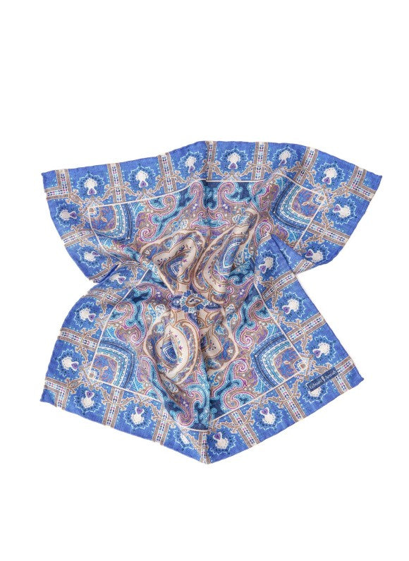 Denim Persian Design Print Pocket Square