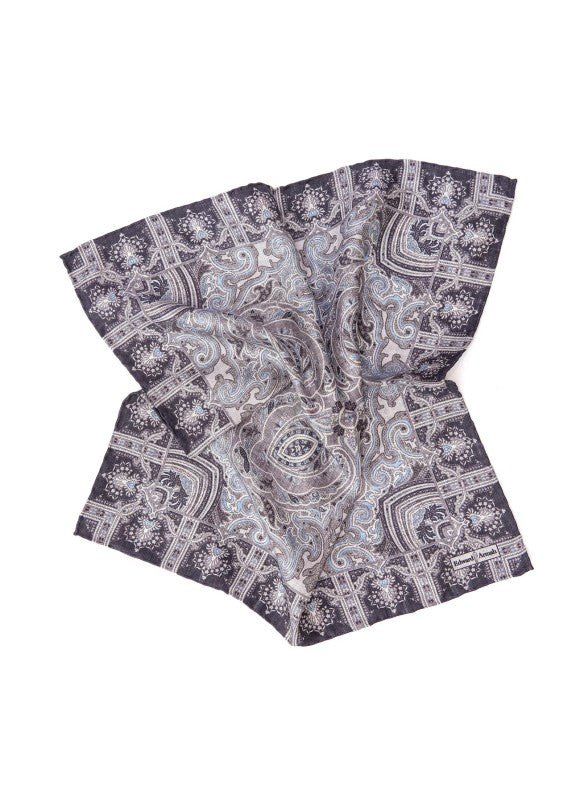 Black Persian Design Print Pocket Square