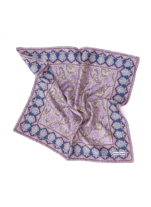 Lavender Paisley Print Pocket Square