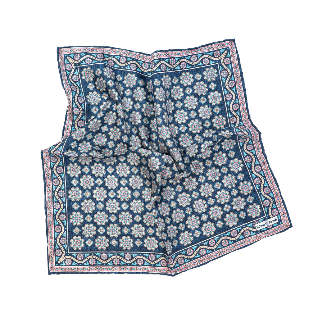 Floral Knit Print Pocket Square