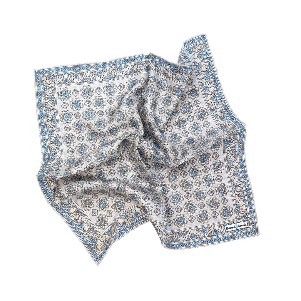 Floral Knit Print Pocket Square