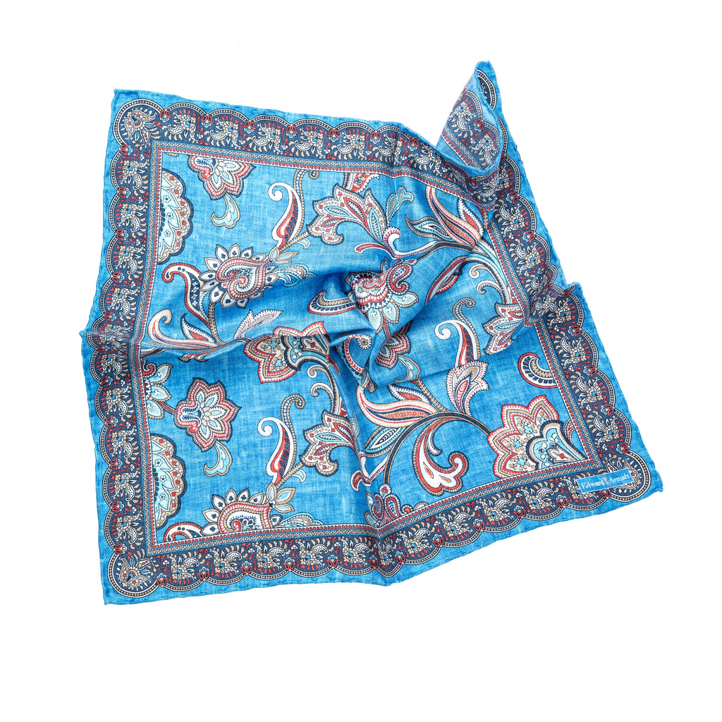 Paisley Vine Print Pocket Square