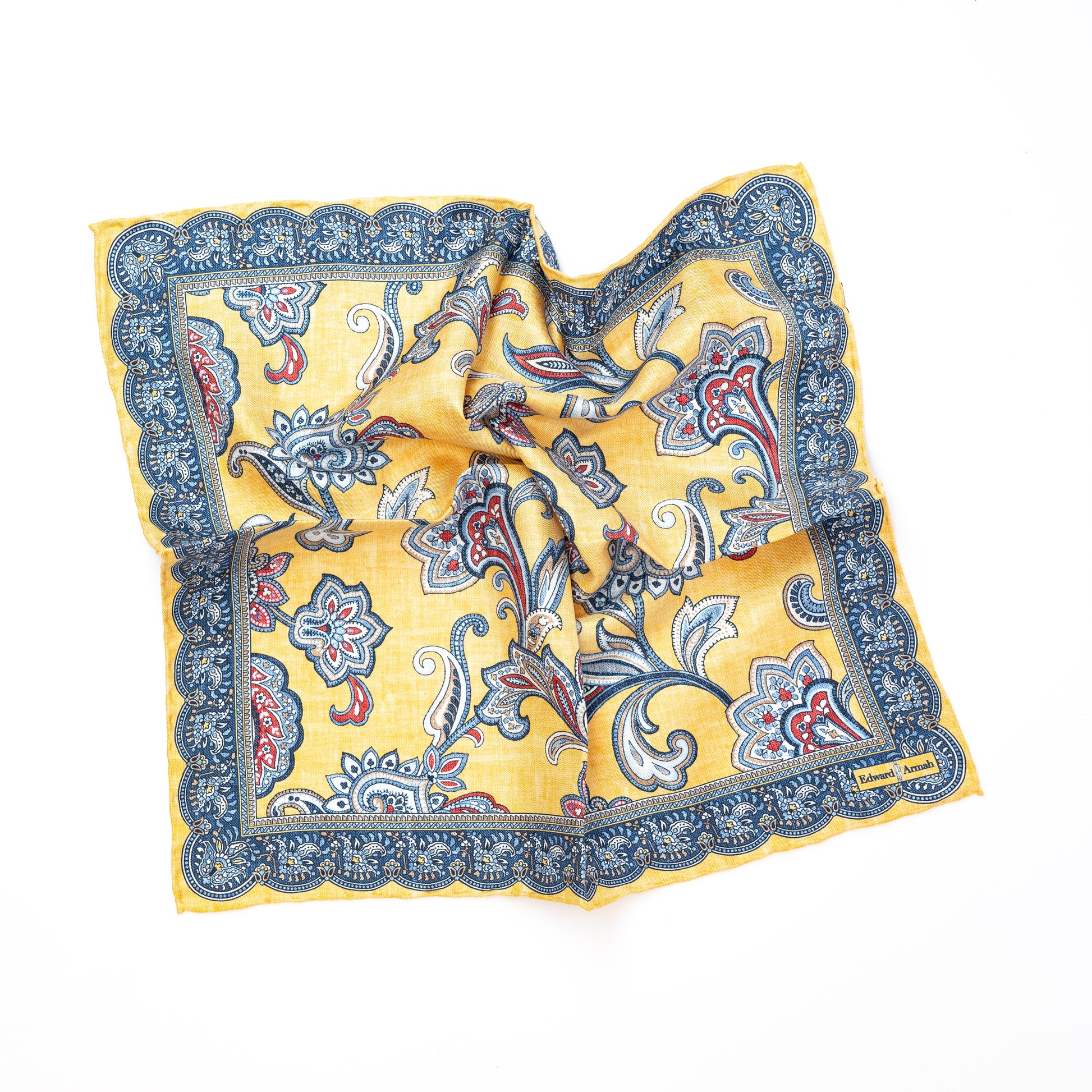 Paisley Vine Print Pocket Square